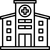 Hospitals and factories icon
