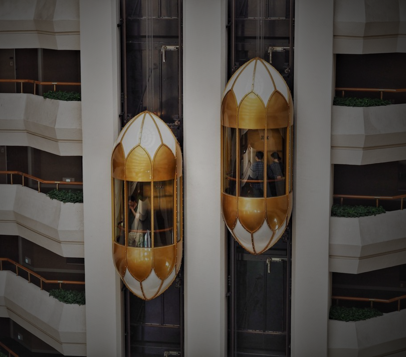 Modern elevator cabin interior